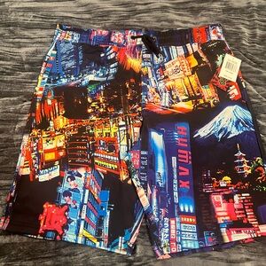 Vibrant Cityscape Men's  Shorts by Drill Clothing Size L